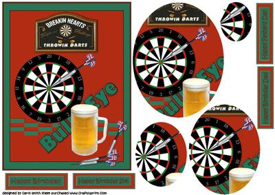 Darts and a Pint 2. Birthday, Fathers Day Oval Pyramid