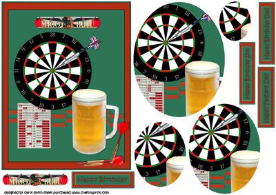 Darts and a Pint, Birthday, Fathers Day Oval Pyramid