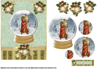 Vintage Christmas Santa Snowglobe