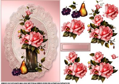 A Vase of Pink Roses Still Life