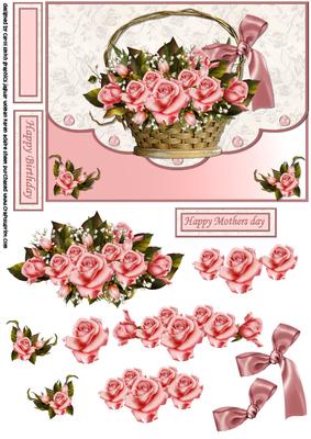 A Basket of Roses for Mum Faux Envelope