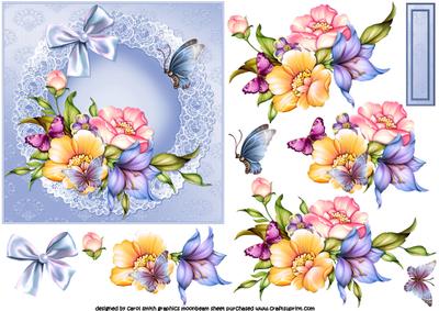 The Spring Flowers and Butterflies