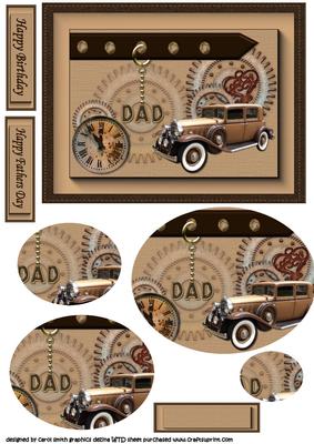 Vintage Steampunk for Dad Oval Pyramid