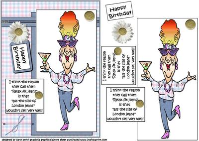 Edna is Wearing Her Relax Fit Jeans Quick Card