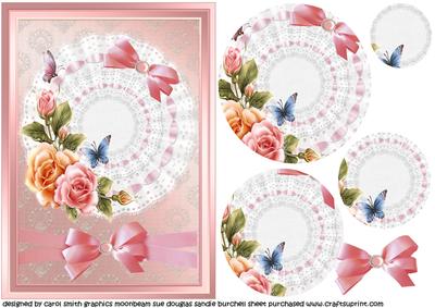 Shimmering Roses Butterflies and Bows Pyramid