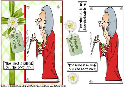 Gladys Says Her Mind is Willing Quick Card