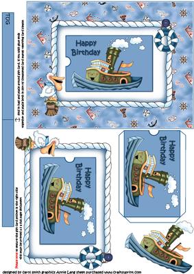 The Birthday Tug Boat with Gift Card Holder