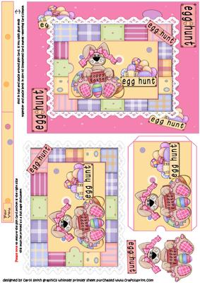 Easter Bunny Quick Card with Gift Card Holder Girl