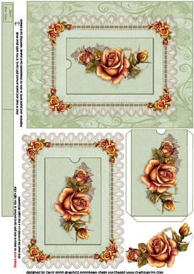 Golden Roses Gift Card Topper