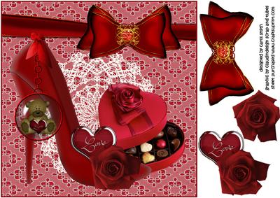 Sexy Red Shoe and Chocs for Valentines 8x8 Approx
