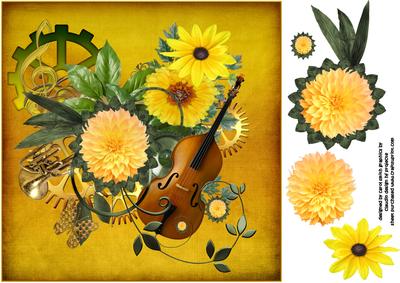 8x8 Music and Flowers Steampunk