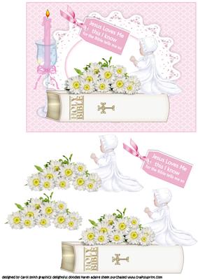 Baby Girl Christening Decoupage