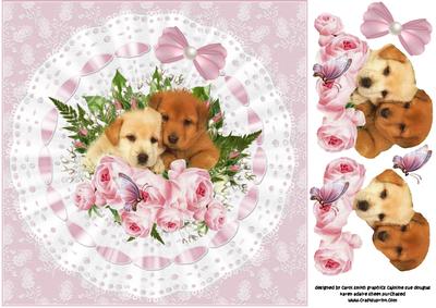 8x8 a Posy of Puppies