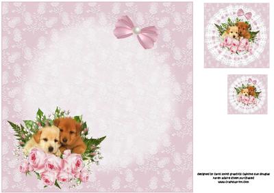8x8 a Posy of Puupies Insert Plate
