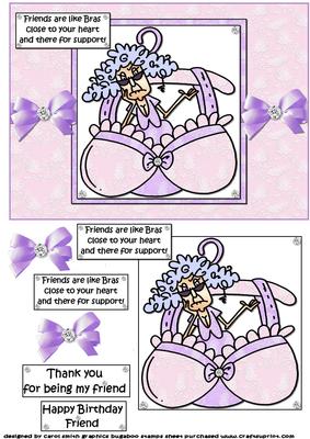 Stella Says Friends Are Like Bras Quick Card