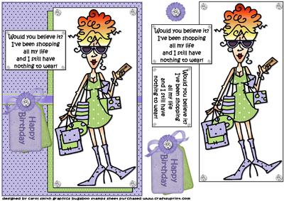 Rita Has Shopped All Her Life Quick Card