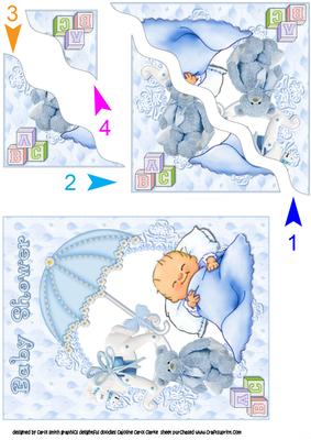 Baby Shower Blue Side Stacker