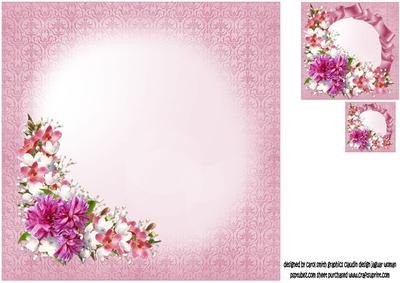 8x8 Ribbon Frame with Flowers Insert Plate