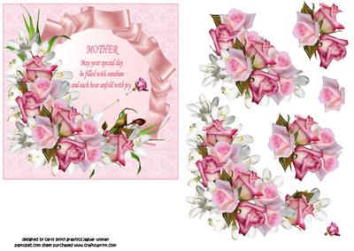 Pink Roses for Mother Decoupage