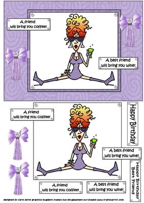 J.j's Friend Brings Her Wine Quick Card