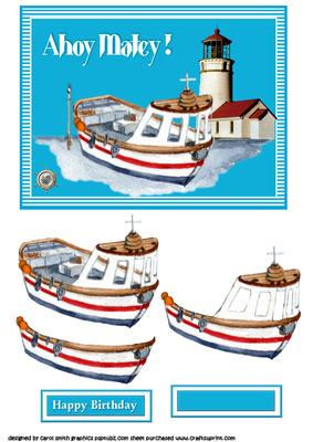 Ahoy Matey Birthday Topper