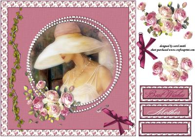 8x8 Vitage Lady in Pearl Frame