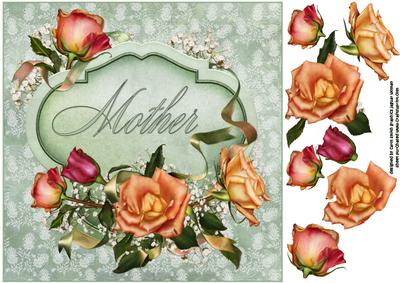 8x8 Plaque of Roses for Mother