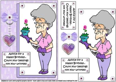 Gertrude Counts Her Blessings Quick Card