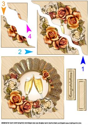 Golden Roses for a Golden Wedding Side Stacker