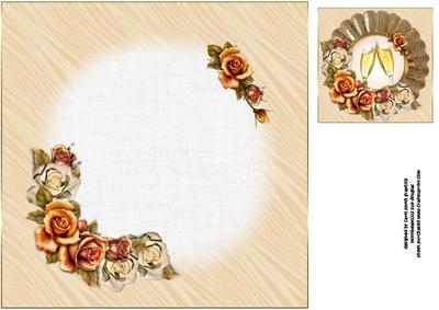 8x8 Golden Roses Golden Anniversary Insert Plate