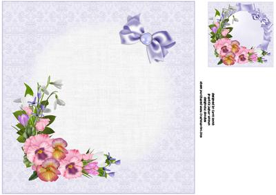 8x8 Spring Flowers on Lavender Insert Plate