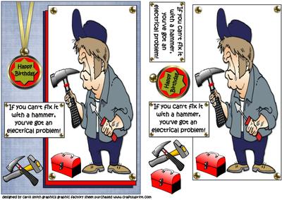 DIY Dan Loves His Hammer Quick Card