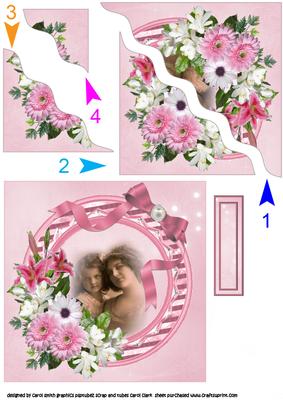 Vintage Mother and Child with Pink Floral Spray Stacker