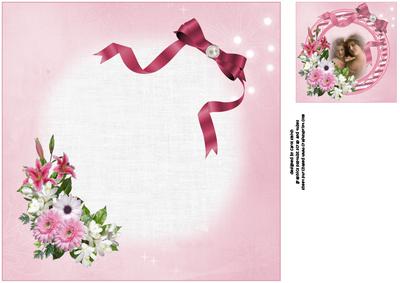 8x8 Vintage Mother and Child with Pink Floral Spray Insert