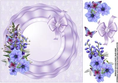8x8 Purple Spray on Tripple Ruffle Frame