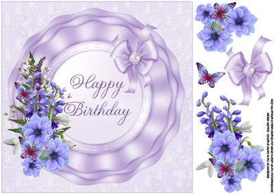 8x8 Purple Spray on Tripple Ruffle Frame with Words