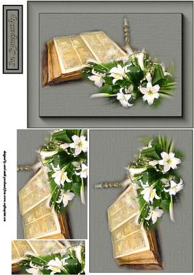 Sympathy Lilies and Bible Pyramid