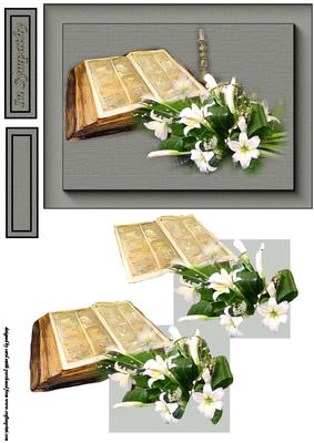Sympathy Lilies and Bible