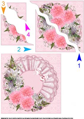 Pink Carnations and Hostas Side Stacker