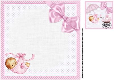 8x8 New Baby Girl Insert Plate