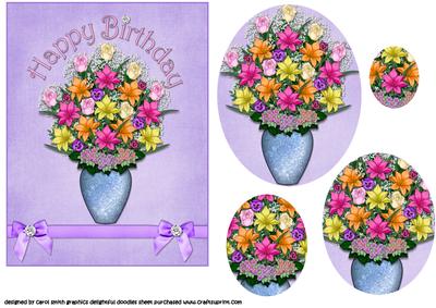 Birthday Flowers Oval Pyramid