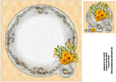8x8 Afternoon Tea Vintage Style Insert Plate