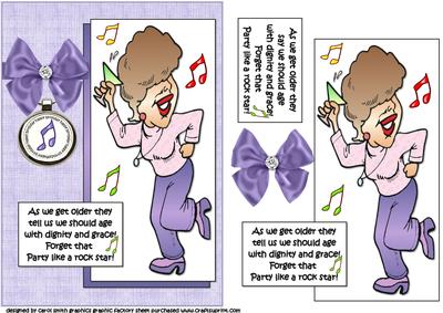 Jenny Parties Like a Rock Star Quick Card