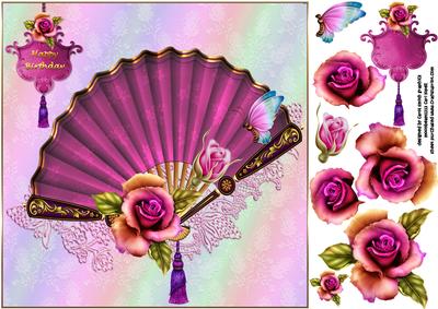 8x8 Rose Fan