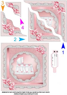 New Baby Girl with Lace and Pearls Side Stacker