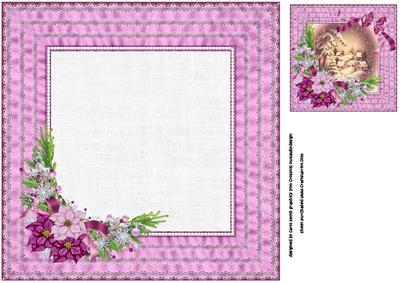 8x8 Pink and Plum Christmas Insert Plate