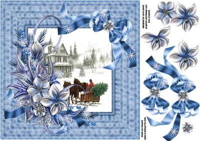 8x8 Blue Christmas