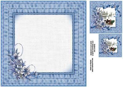 8x8 Blue Christmas Insert Plate