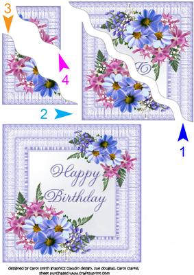 Lavender Birthday on Double Ruffle Frame Side Stacker