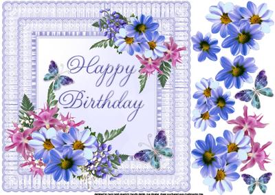 8x8 Lavender Birthday on Double Ruffle Frame